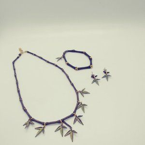 Bone Style Necklace, Bracelet, and Earrings Set